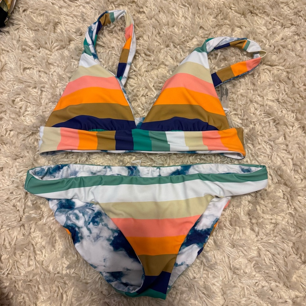 Altar'd State Multicolor Striped Bikini: REVERSIBLE!!